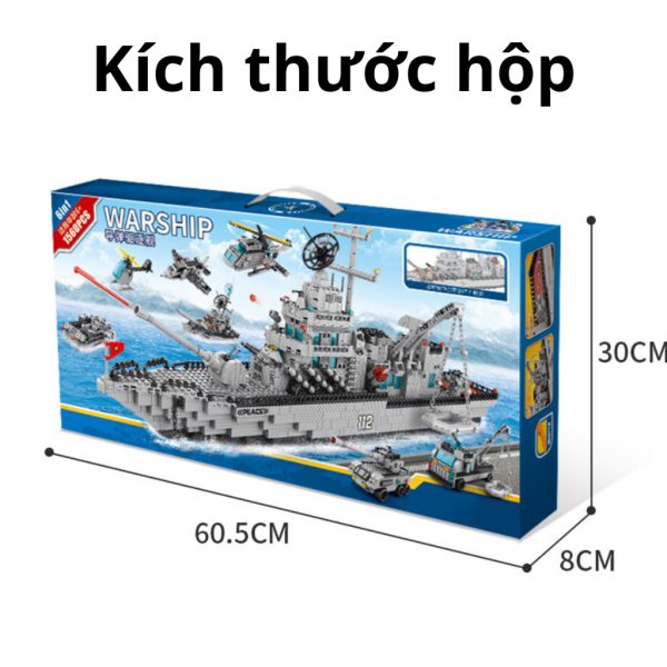 Bộ đồ chơi mô hình lắp ráp 1560 chi tiết-Mô Hình TÀU CHIẾN HẠM, CHIẾN THUYỀN 8734