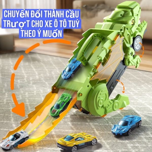 Đồ Chơi Trẻ Em Ô Tô Khủng Long Cầu Trượt Cho Trẻ Em-Đồ Chơi Xe Khủng Long Cho Bé