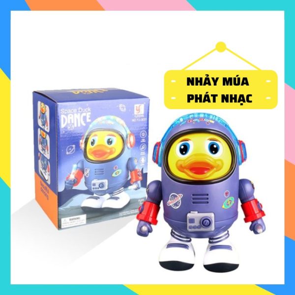 Đồ Chơi Vịt Robot Nhảy Múa Phát Nhạc, Vịt Phi Hành Gia Có Đèn Nhạc Vui Nhộn, Quà Tặng Bé Trai Bé Gái