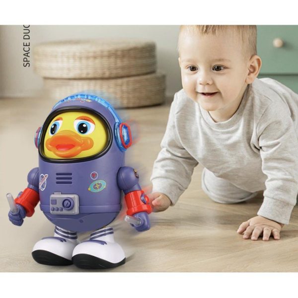 Đồ Chơi Vịt Robot Nhảy Múa Phát Nhạc, Vịt Phi Hành Gia Có Đèn Nhạc Vui Nhộn, Quà Tặng Bé Trai Bé Gái