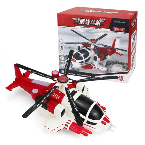 Đồ chơi máy bay trực thăng chạy pin size lớn 35cm cho bé, xoay 360 độ, có nhạc và âm thanh