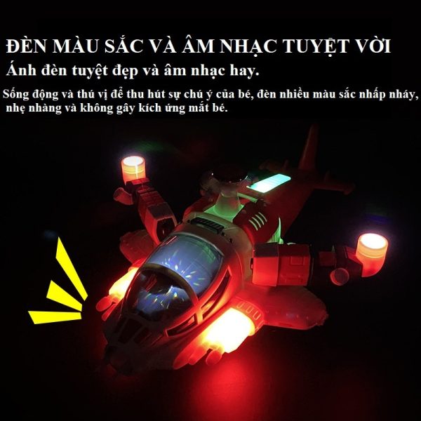 Đồ chơi máy bay trực thăng chạy pin size lớn 35cm cho bé, xoay 360 độ, có nhạc và âm thanh