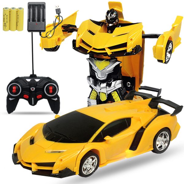 Đồ chơi xe ô tô điều khiển từ xa có thể biến hình robot phiên bản có sạc pin