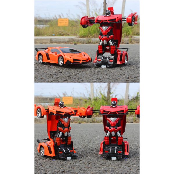 Đồ chơi xe ô tô điều khiển từ xa có thể biến hình robot phiên bản có sạc pin