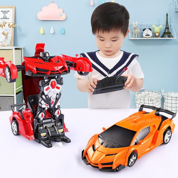 Đồ chơi xe ô tô điều khiển từ xa có thể biến hình robot phiên bản có sạc pin