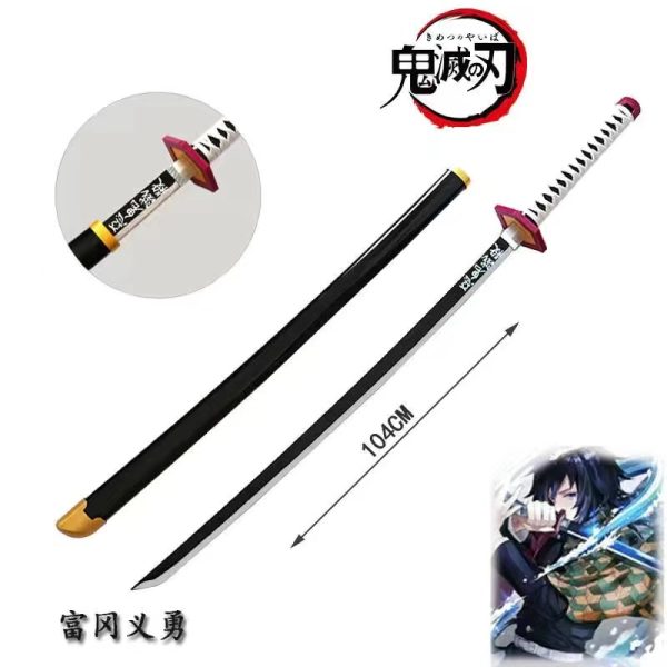Mô hình Kiếm Gỗ TOMIOKA GIYUU THỦY TRỤ Kimetsu No Yaiba-thanh gươm diệt quỷ