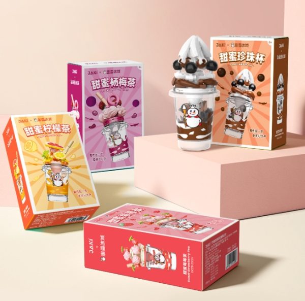 Mô hình lego cốc trà sữa trân châu Super sundae dâu tây MIXUE