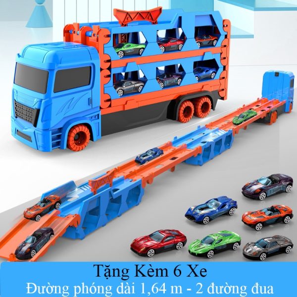Đồ Chơi Xe Khủng Long Nuốt Ô Tô Đường Ray Xe Hơi, Đồ Chơi Biến Hình Xe Khủng Long Đầy Màu Sắc