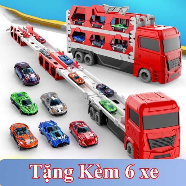 Đồ Chơi Xe Khủng Long Nuốt Ô Tô Đường Ray Xe Hơi, Đồ Chơi Biến Hình Xe Khủng Long Đầy Màu Sắc